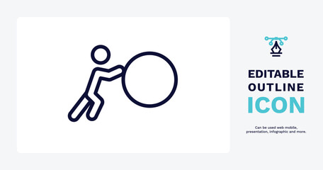 effort icon. Thin line effort icon from people and relation collection. Outline vector. Editable effort symbol can be used web and mobile