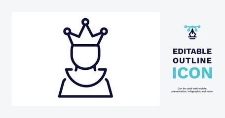 empress icon. Thin line empress icon from people and relation collection. Outline vector. Editable empress symbol can be used web and mobile