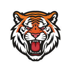 tiger head furious mascot logo vector
