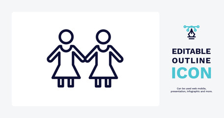 no racism icon. Thin line no racism icon from people and relation collection. Outline vector. Editable no racism symbol can be used web and mobile