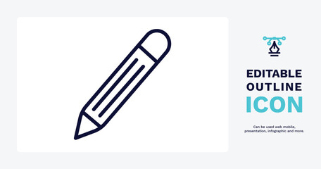 pencil tool icon. Thin line pencil tool icon from tools and utensils collection. Outline vector. Editable pencil tool symbol can be used web and mobile