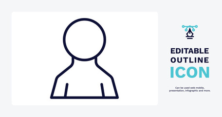 male user icon. Thin line male user icon from people and relation collection. Outline vector. Editable male user symbol can be used web and mobile