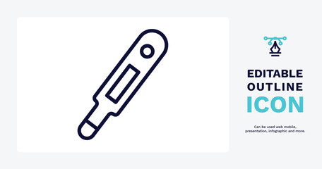 body thermometer icon. Thin line body thermometer icon from tools and utensils collection. Outline vector. Editable body thermometer symbol can be used web and mobile