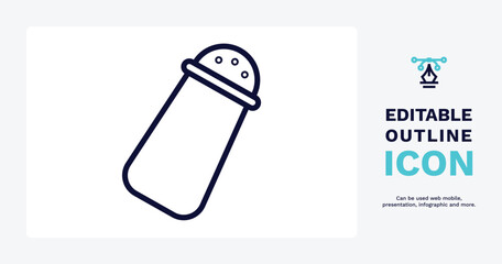pepper container icon. Thin line pepper container icon from tools and utensils collection. Outline vector. Editable pepper container symbol can be used web and mobile