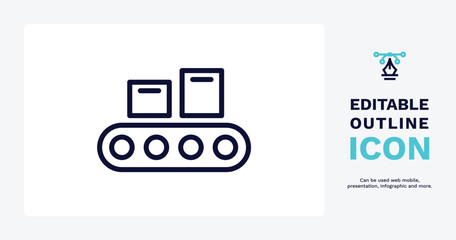 packing machine icon. Thin line packing machine icon from tools and utensils collection. Outline vector. Editable packing machine symbol can be used web and mobile