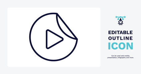 video play icon. Thin line video play icon from user interface collection. Outline vector. Editable video play symbol can be used web and mobile