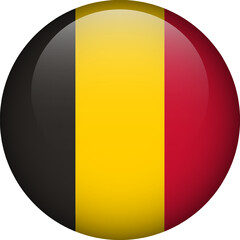 Belgium flag button. Emblem of Belgium. Vector flag, symbol. Colors and proportion correctly.