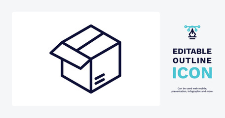 parcel icon. Thin line parcel icon from delivery and logistics collection. Outline vector isolated on white background. Editable parcel symbol can be used web and mobile