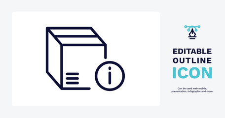 delivery info icon. Thin line delivery info icon from delivery and logistics collection. Outline vector isolated on white background. Editable delivery info symbol can be used web and mobile
