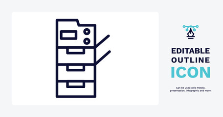 copy machine icon. Thin line copy machine icon from electronic device and stuff collection. Outline vector isolated on white background. Editable copy machine symbol can be used web and mobile