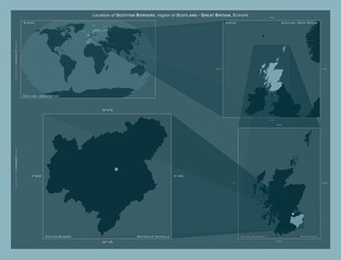 Scottish Borders, Scotland - Great Britain. Described location diagram