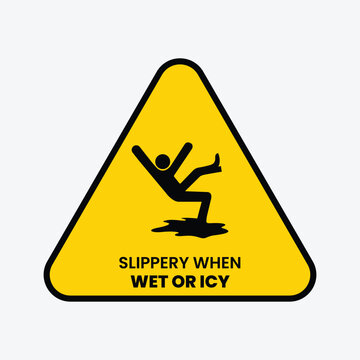Wet floor sign with falling man