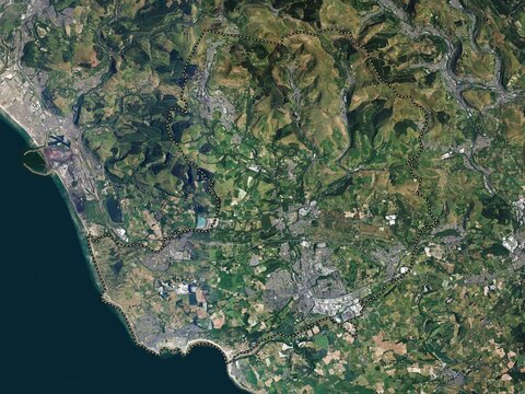 Bridgend, Wales - Great Britain. High-res satellite. No legend