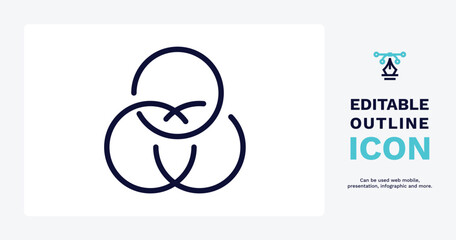 overlap icon. Thin line overlap icon from social media marketing collection. Outline vector isolated on white background. Editable overlap symbol can be used web and mobile