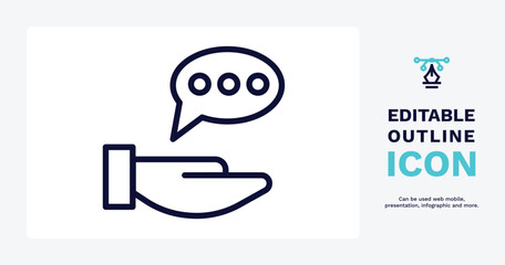 advise icon. Thin line advise icon from social media marketing collection. Outline vector isolated on white background. Editable advise symbol can be used web and mobile