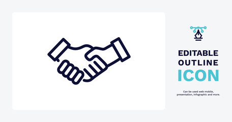 partner icon. Thin line partner icon from social media marketing collection. Outline vector isolated on white background. Editable partner symbol can be used web and mobile