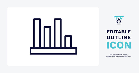 stadistics icon. Thin line stadistics icon from social media marketing collection. Outline vector isolated on white background. Editable stadistics symbol can be used web and mobile