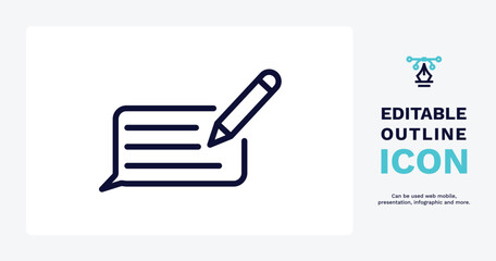 feedback icon. Thin line feedback icon from social media marketing collection. Outline vector isolated on white background. Editable feedback symbol can be used web and mobile