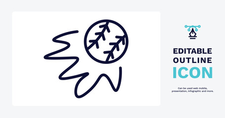 home run icon. Thin line home run icon from sport and games collection. Outline vector isolated on white background. Editable home run symbol can be used web and mobile