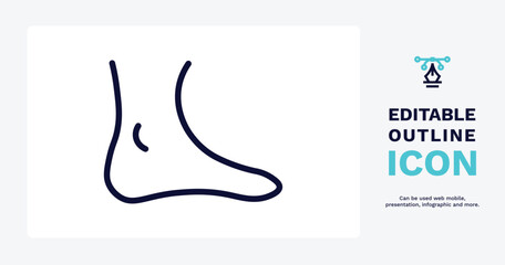 ankle icon. Thin line ankle icon from sport and games collection. Outline vector isolated on white background. Editable ankle symbol can be used web and mobile