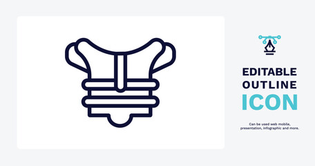 chest guard icon. Thin line chest guard icon from sport and games collection. Outline vector isolated on white background. Editable chest guard symbol can be used web and mobile