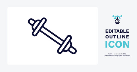 weighted bars icon. Thin line weighted bars icon from sport and games collection. Outline vector isolated on white background. Editable weighted bars symbol can be used web and mobile