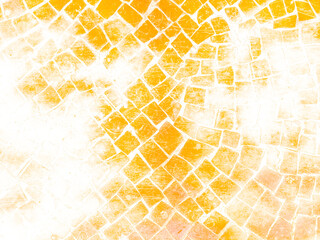 Abstract mosaic pattern of broken tiles. orange and white background. Ceramic wall tiles and floor tiles surface.