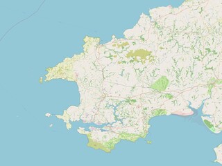 Pembrokeshire, Wales - Great Britain. OSM. No legend