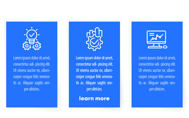 Business infographic template with line icons on blue