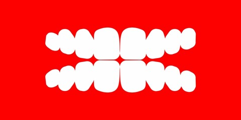 Teeth in the red background