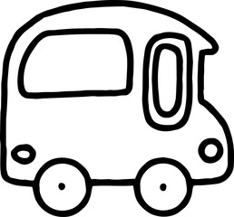cute car outline doodle