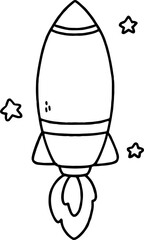 rocket outline doodle