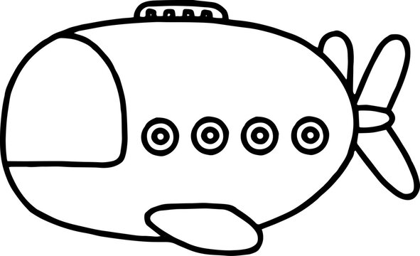 recommend clip art: Submarine outline doodle