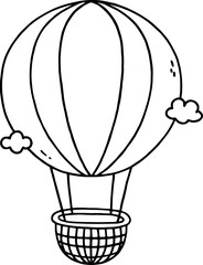 Fototapeta na wymiar air balloon outline doodle