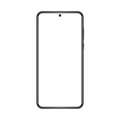 Smartphone mockup. Mobile phone template with blank screen. Cell phone device isolated on white or transparent background.