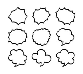 set of speech bubbles
