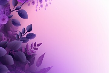 Fototapeta na wymiar simple spring leaf branch abstract background on purple background