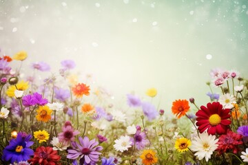 spring flower background on white background