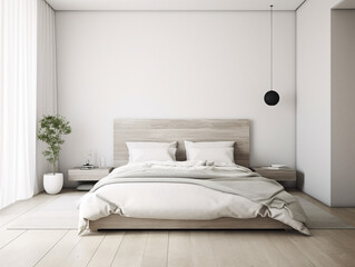 A Minimal Bedroom with Neutral Colors | Generative AI