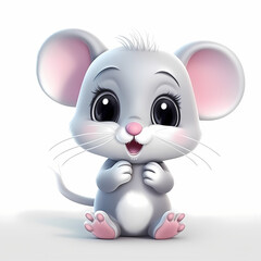 Obraz na płótnie Canvas Baby Mouse Cartoon. Generative AI