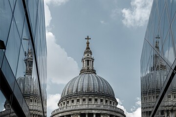St. Paul's Cathedral, London, UK with sky on the background