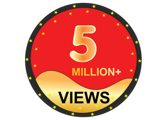 5M Views celebration background design.5 million Views vector design
