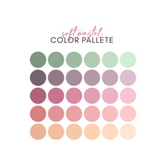 Modern color pallete. Soft pastel colors. Vector