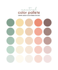 Neutral color pallete. Modern color pallete. Soft pastel colors. color trend 2023
