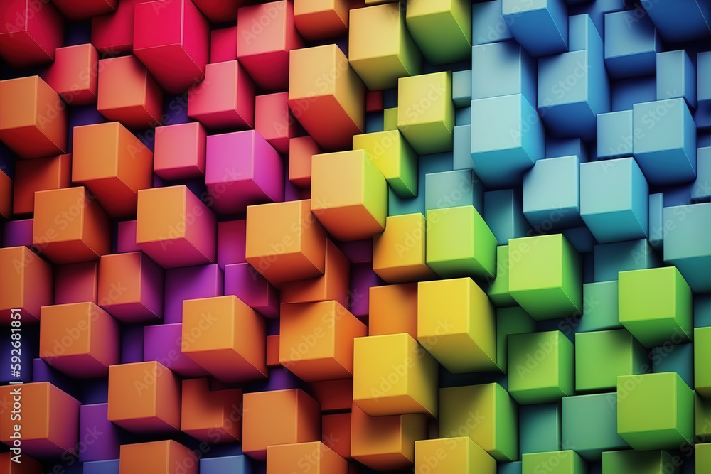 Aufkleber abstract background of cube blocks wall stacking design for cubic wallpaper background . admirable g