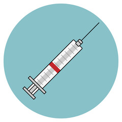Syringe flat icon. Pharmacy treatment, health pill, medication vitamin and tablet, vector illustration