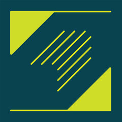 vector abstraction of blue and yellow stripes and lines, two halves, separation, logo of two colors