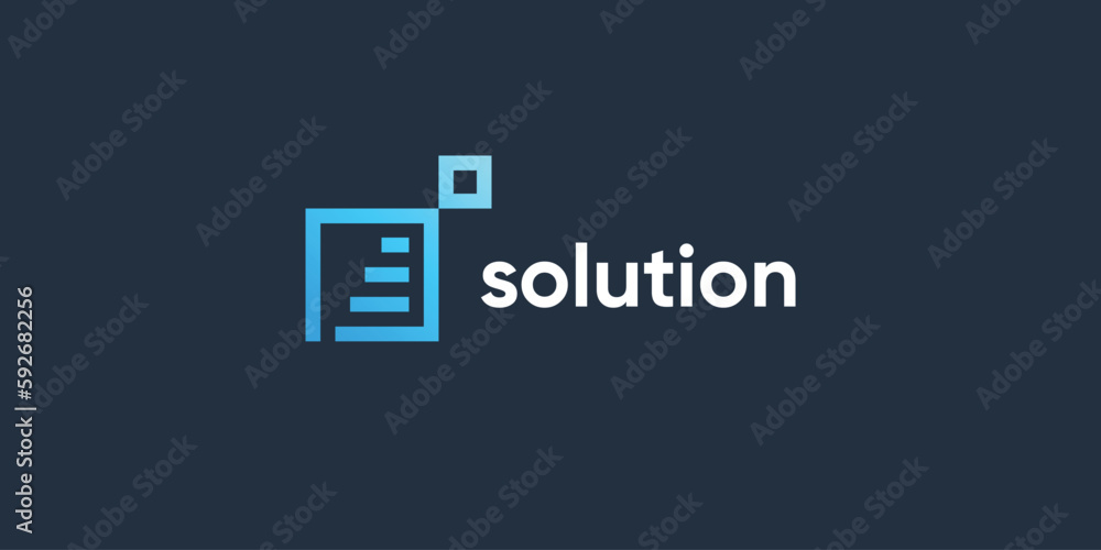 Poster solution logo design idea with simple concept