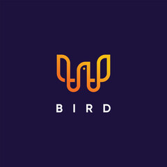 Bird logo design idea with simple line concept