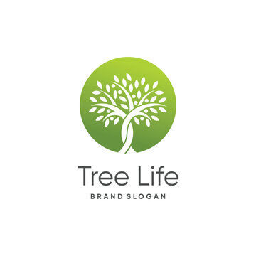 Tree logo design idea with creative concept